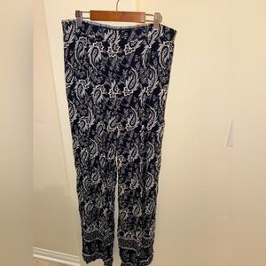 Fashion Nova Black and White Paisley Pants